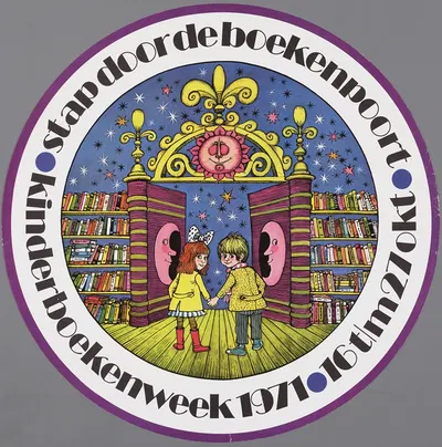 Stap door de boekenpoort; Kinderboekenweek 1971, 16 – 27 okt by CPNB, 1971 — digital art print download