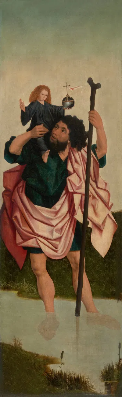 Saint Christopher by Master of the Antwerp Triptych of Maria, 1475-1499 — digital art print download