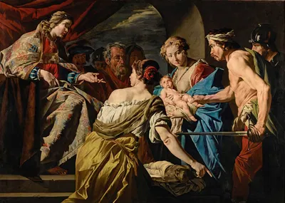 The Judgement of Solomon by Маттиас Стом, c. 1640 — digital art print download
