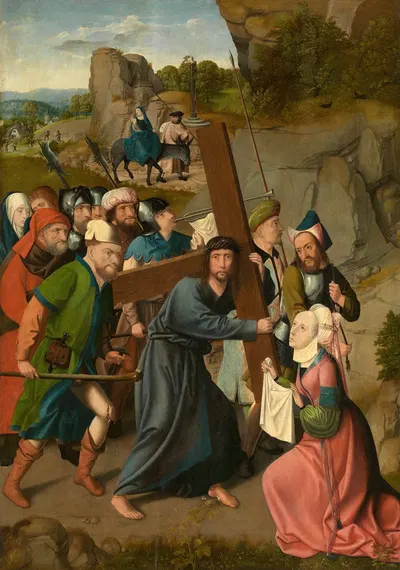 The Bearing of the Cross and the Flight into Egypt by Master of Hoogstraeten, 1510-1520 — digital art print download