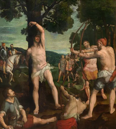 Martyrdom of Saint Sebastian by Michiel Coxie, 1575 — digital art print download
