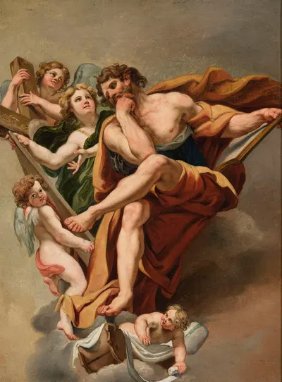 Saint Matthew and Angels by Рафаł Хадзевич, 1863 — digital art print download