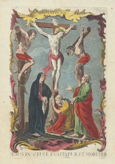 Jesus In Cruce Exaltatur Et Moritur by Remondini, 1775 - 1800 — digital art print download