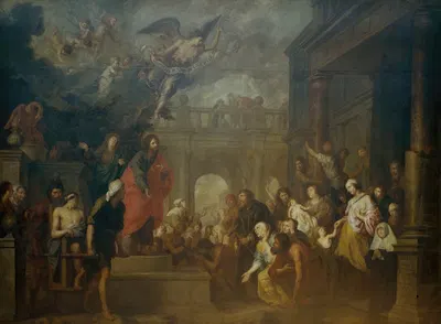 Christ Healing the Sick People Lying near the Pool of Bethesda by Теодор Бойерманс, 1675 — digital art print download