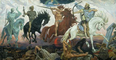 Four Horsemen of the Apocalypse by Viktor Mikhailovich Vasnetsov, 1887 — digital art print download