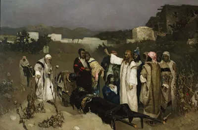 Raising of the son of the widow of Nain by Wilhelm Kotarbiński, 1879 — digital art print download