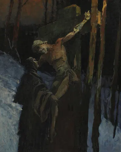 Christ on the cross by Władysław Wankie — digital art print download