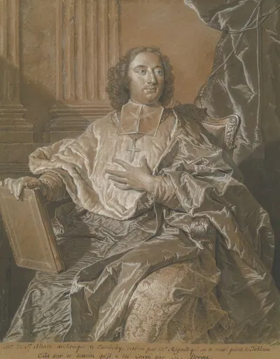 Monseigneur Charles de Saint-Albin, Archbishop of Cambrai by Hyacinthe Rigaud, 1740 — digital art print download