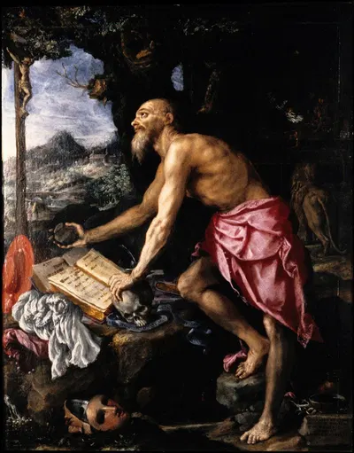 The Penitent Saint Jerome by Алессандро Аллори, 1606 — digital art print download