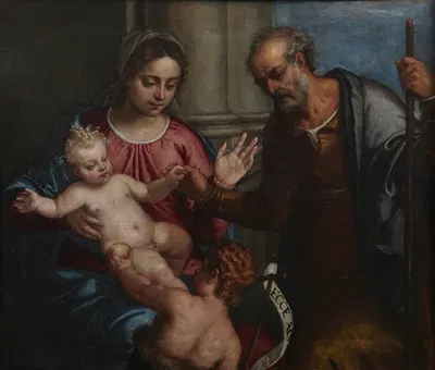 Holy Family with the Infant Saint John by Carlo Caliari — digital art print download