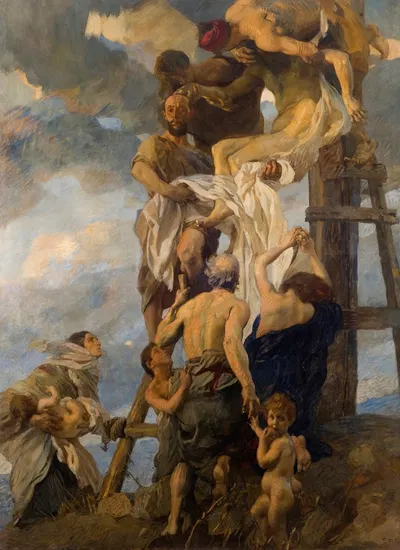 Descent from the Cross by Этторе Тито, 1911 — digital art print download