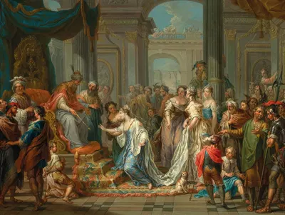 Esther before King Ahasuerus by Франц Кристоф Яннек — digital art print download