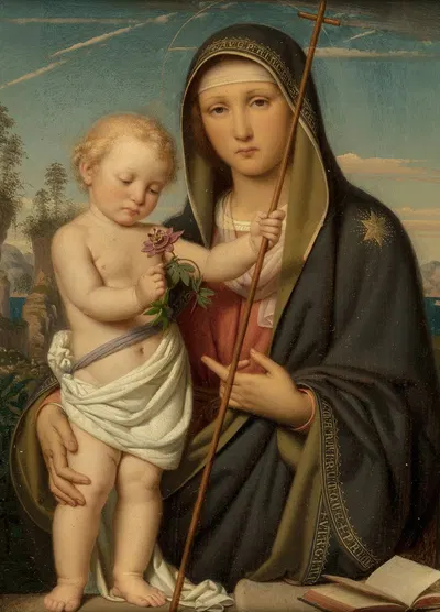 The Madonna of the Passion Flower (Ecce agnus Dei) by Франц Иттенбах, 1871 — digital art print download