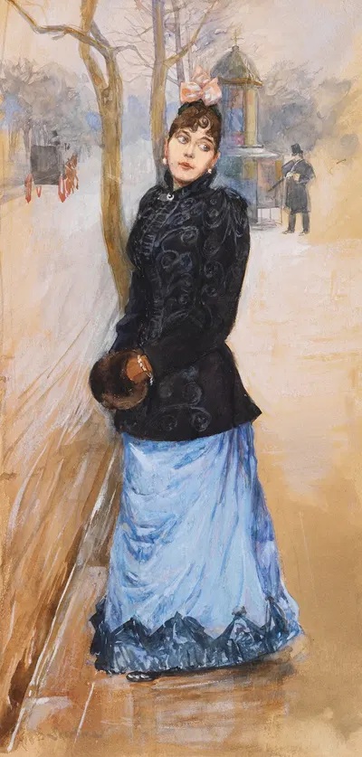 Dame mit Muff by Франц Скарбина — digital art print download