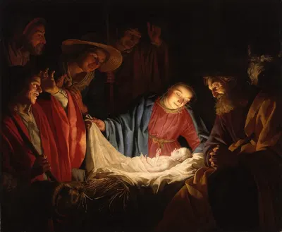 Adoration of the Shepherds by Жерар ван Хонтхорст — digital art print download