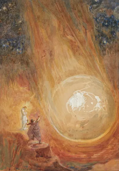 'And I saw a star fall from heaven unto the earth' (Rev. IX – 1) by Генри Джон Сток, 1902 — digital art print download