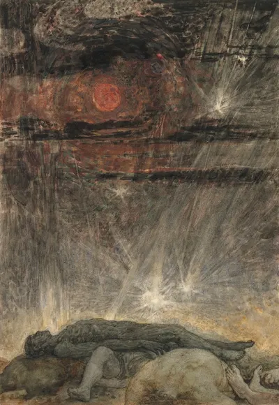And the white moon became as blood and the stars of the heavens fell unto the earth (Rev. 6-12.13) by Henry John Stock,…