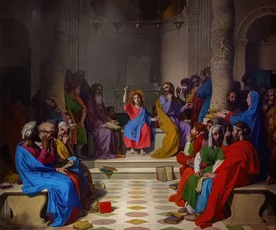 Jesus among the doctors by Жан Огюст Доминик Энгр, 1804 — digital art print download
