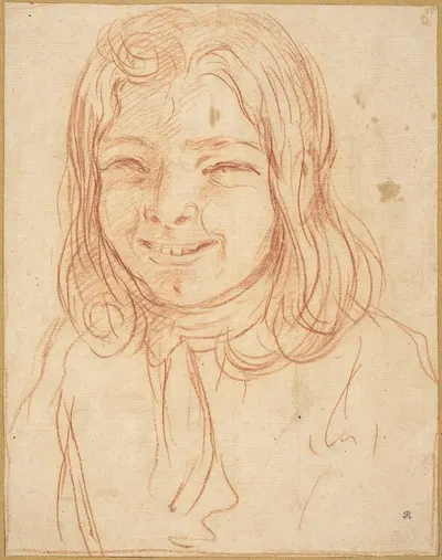 A Smiling Boy with Flowing Hair by Итальянская школа, c. 1700 — digital art print download
