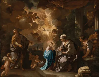 The Education of the Virgin by Luca Giordano — digital art print download