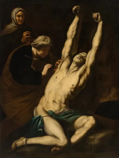 Saint Sebastian tended by Saint Irene by Luca Giordano — digital art print download