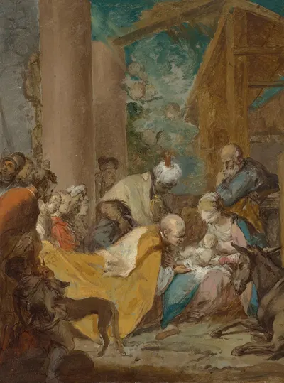 The Adoration of the Magi by Nicolas Vleughels — digital art print download