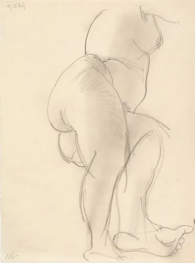 Kvindelig model, liggende by Йенс Адольф Ерихау, 1914 – 1915 — digital art print download