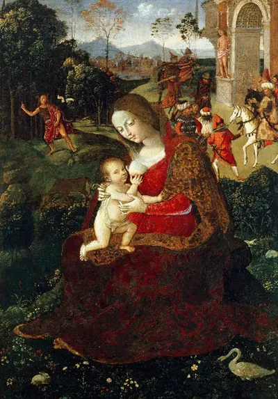 Madonna and Child with Saint John the Baptist by Пинтуриккьо, 1492 — digital art print download