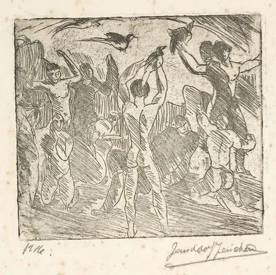 Mennesker søger varsler by Йенс Адольф Ерихау, 1916 — digital art print download