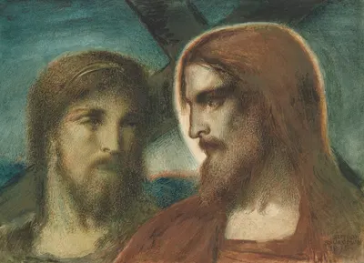 Christ and St. Joseph of Aramathea by Simeon Solomon, 1895 — digital art print download