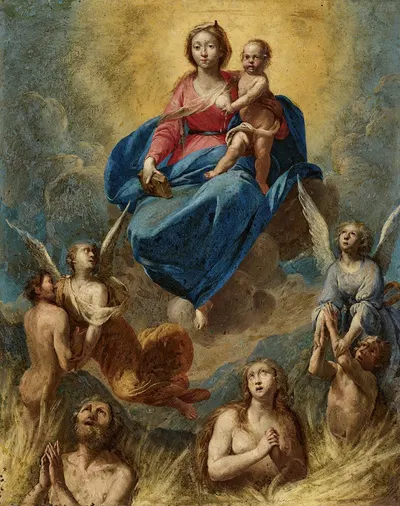 Madonna and Child with Souls in Purgatory by Antonio De Bellis — digital art print download