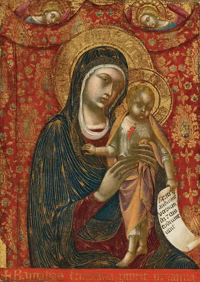 Madonna and Child with two angels by Barnaba Da Modena — digital art print download