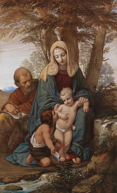 Heilige Familie mit Johannesknaben by Эдуард фон Штайнле, 1855 — digital art print download
