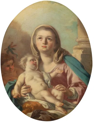 Virgin and Child with St John the Baptist by Франческо де Мура — digital art print download