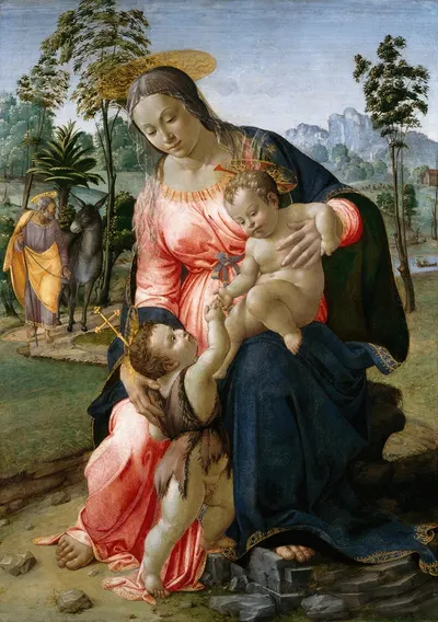 Rest on the Flight into Egypt with the Infant Saint John the Baptist by Франческо Граначчи, c.1494 — digital art print…