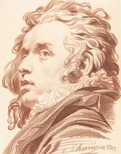 A Young Man with Flowing Hair by Jakob Matthias Schmutzer, 1777 — digital art print download