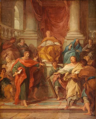 Elymas the Sorcerer Struck with Blindness, sketch by François Lemoyne — digital art print download