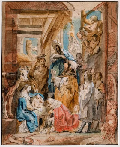 The Adoration of the Magi by Jacob Jordaens, c.1644 — digital art print download
