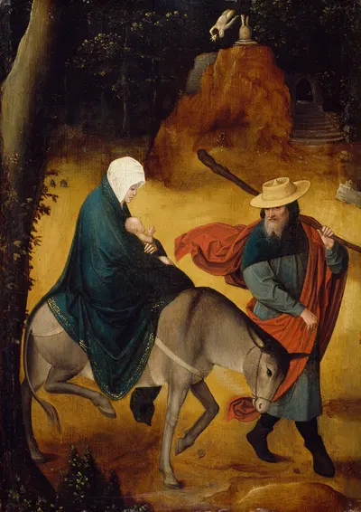 The Flight into Egypt by Jan De Beer, 1519-1527 — digital art print download
