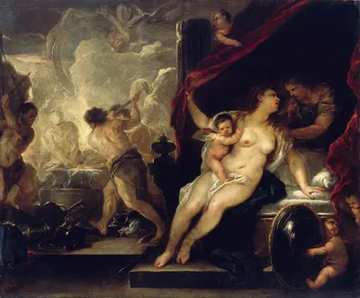Venus, Mars and the Forge of Vulcan by Luca Giordano, c.1660 — digital art print download