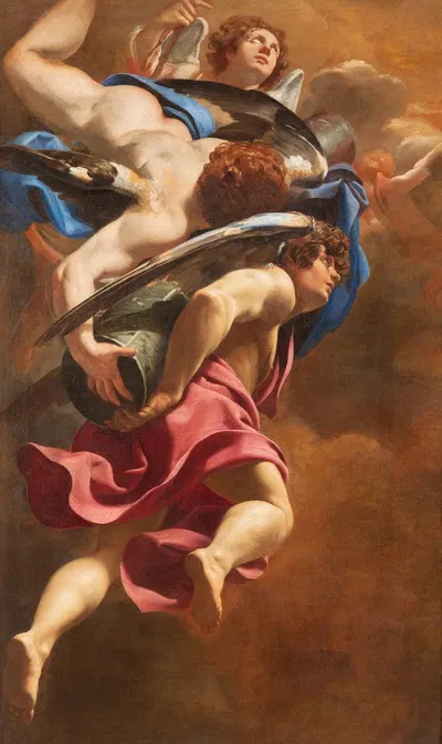 Angels Bearing the Column of the Passion by Simon Vouet — digital art print download