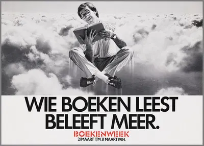 Wie boeken leest beleeft meer by CPNB, 1984 — digital art print download
