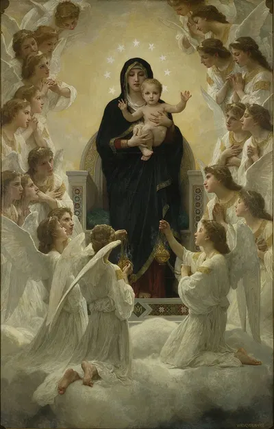 La Vierge aux anges by Уильям Бугеро, 1900 — digital art print download