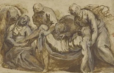 Christ Carried to the Tomb by Якопо Пальма юный, 1607-1620 — digital art print download