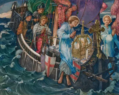 The Passage of the Holy Grail to Sarras by Эдвард Реджинальд Фрамптон, 1907 — digital art print download