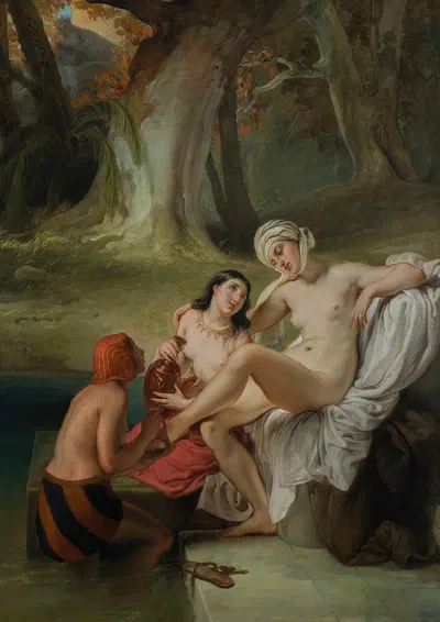 Bathsheba at the bath by Франческо Хайез, 1845 — digital art print download