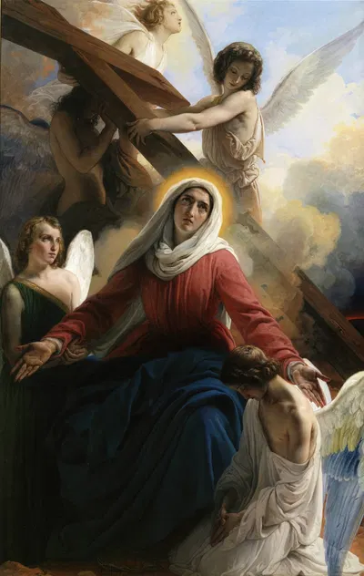 La Vergine addolorata con gli angioli e i segni della passione by Франческо Хайез, 1842 — digital art print download