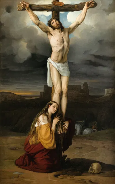 Penitent Magdalene at the foot of the cross by Франческо Хайез, 1832 — digital art print download