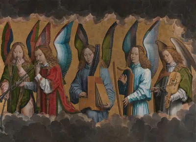 Music-making Angels by Ханс Мемлинг, 1483-1494 — digital art print download
