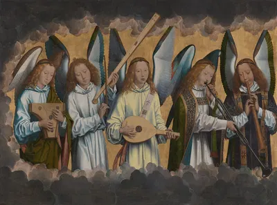 Music-making Angels by Ханс Мемлинг, 1483-1494 — digital art print download